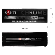 Маркер дзеркальний SANTI "Chrome", 0,7 мм, срібло, 390774