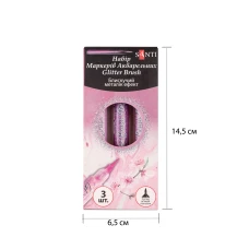 Набір маркерів акварельних SANTI "Glitter Brush", відтінки рожевого, 3 шт/уп., 390773