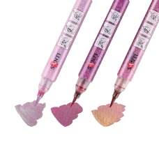 Набір маркерів акварельних SANTI "Glitter Brush", відтінки рожевого, 3 шт/уп., 390773