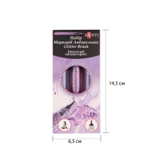 Набір маркерів акварельних SANTI "Glitter Brush", відтінки фіолетового, 3 шт/уп., 390770