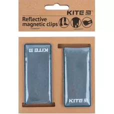 Набір магнітних кліпс світловідбиваючих, темно-сірі, K23-113-1 Kite