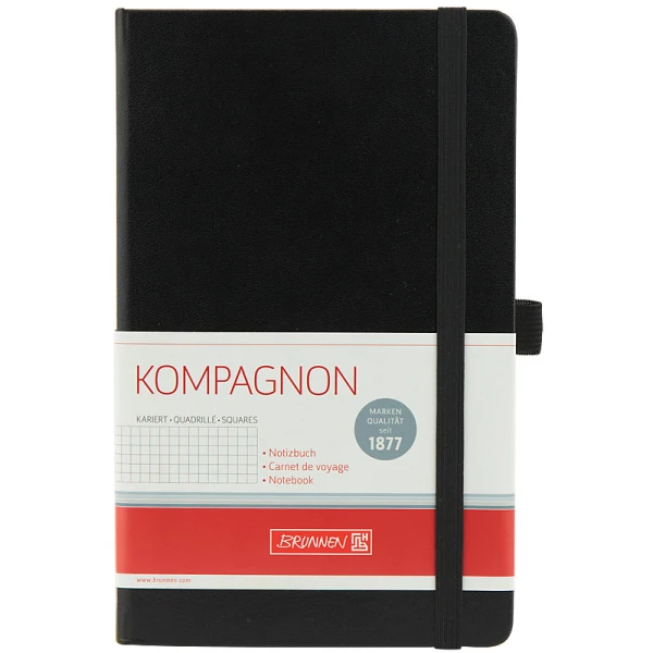 Книга записна Компаньйон, А5 клітинка, чорний, 10-552 28 05 Brunnen