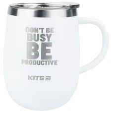 Термокружка 360 мл, біла Be productive K22-378-03-1 Kite