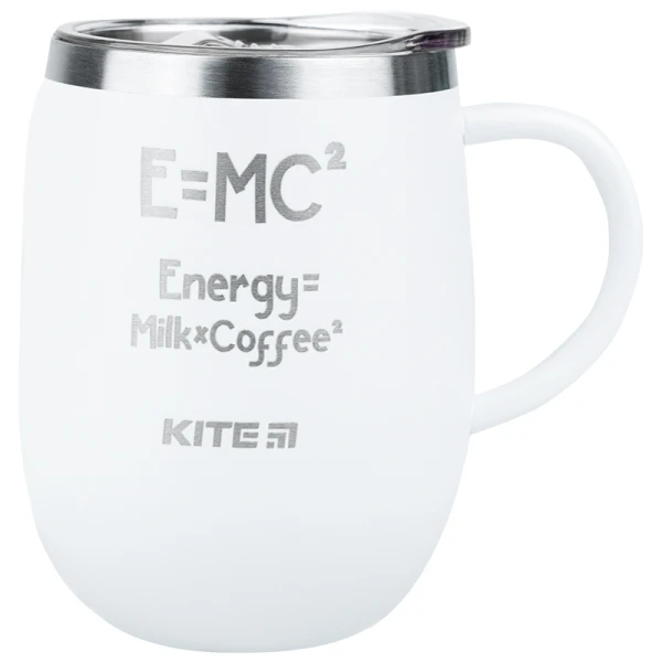 Термокружка 360 мл, біла Energy Milk Coffee K22-378-03-2 Kite