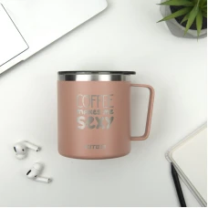 Термокружка 400 мл, пудра Coffee makes me sexy K22-379-03-2 Kite