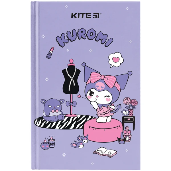 Книга записна А6, 80арк. кліт. тверда обкл. Kuromi HK24-199-2 Kite