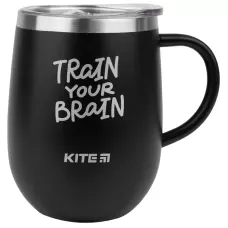 Термокружка 360 мл, чорна Train your brain K22-378-01-1 Kite