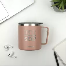 Термокружка 400 мл, пудра Coffee makes me sexy K22-379-03-2 Kite