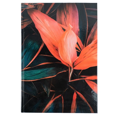 Книга записна А4, 192арк., кліт., тверда обкл., Flora, поморанчева, 8423-28-A