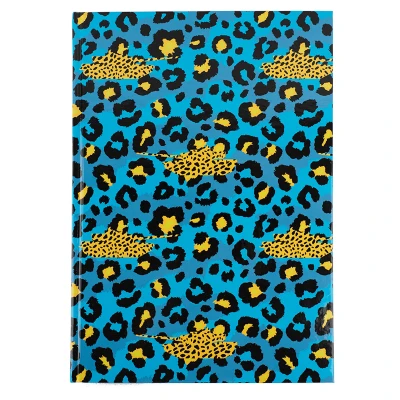 Книга записна А4, 96арк., кліт., тверда обкл., Leopard, блакитна 8422-554-A