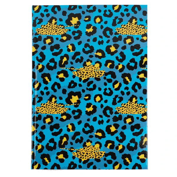 Книга записна А4, 96арк., кліт., тверда обкл., Leopard, блакитна 8422-554-A