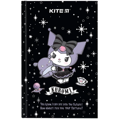 Книга записна А6, 80арк. кліт. тверда обкл. Kuromi HK24-199-12 Kite