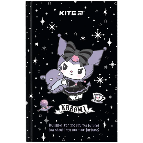 Книга записна А6, 80арк. кліт. тверда обкл. Kuromi HK24-199-12 Kite