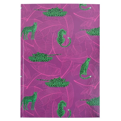 Книга записна А4, 96арк., кліт., тверда обкл., Leopard, рожева 8422-555-A