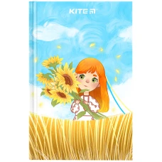 Книга записна А6, 80арк. кліт. тверда обкл. BE Ukraine K24-199-2 Kite