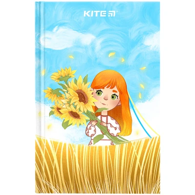 Книга записна А6, 80арк. кліт. тверда обкл. BE Ukraine K24-199-2 Kite