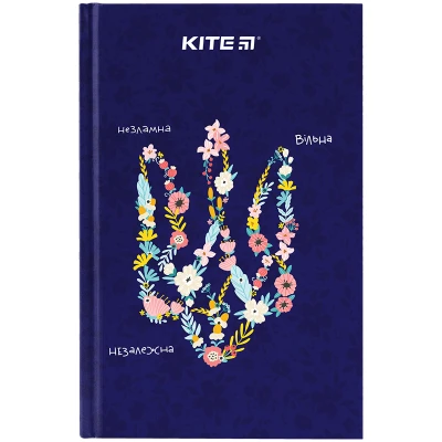 Книга записна А6, 80арк. кліт. тверда обкл. BE Ukraine K24-199-3 Kite