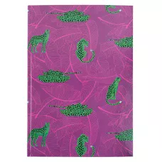 Книга записна А4, 96арк., кліт., тверда обкл., Leopard, рожева 8422-555-A