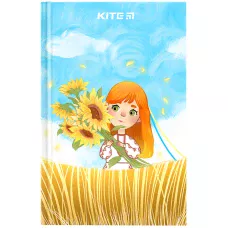 Книга записна А6, 80арк. кліт. тверда обкл. BE Ukraine K24-199-2 Kite