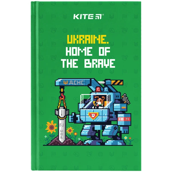 Книга записна А6, 80арк. кліт. тверда обкл. BE Ukraine K24-199-4 Kite