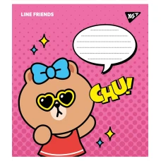 Зошит А5/12 арк коса YES Line friends, 766308