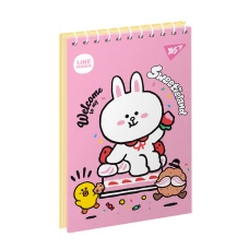 Зошит для записів А6, 80арк. кліт., од.спіраль, "Line Friends" 151963 YES
