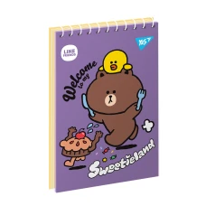 Зошит для записів А6, 80арк. кліт., од.спіраль, "Line Friends" 151963 YES