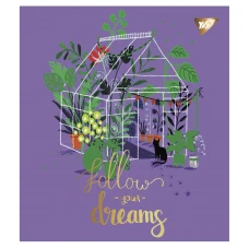 Зошит А5/24 арк кліт YES "Follow your dreams" мат. ВДЛ+ УФ-виб+Pantone Gold 766842