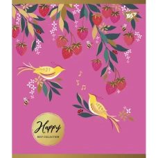 Зошит А5/96 арк кліт YES "Happy" мат. ВДЛ+ УФ-виб + Pantone Gold 766901