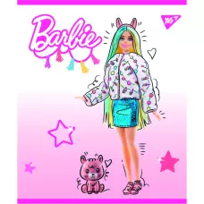 Зошит А5/18 арк кліт YES "Barbie" мат. ВДЛ+глітер 766813