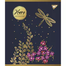 Зошит А5/96 арк кліт YES "Happy" мат. ВДЛ+ УФ-виб + Pantone Gold 766901