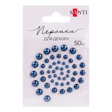 Перлини SANTI самоклеючі сині, 50 шт., 740137