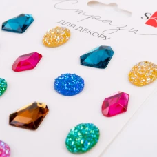 Стрази SANTI самоклеючі "Diamonds" різнокольорові, 16 шт., 743021