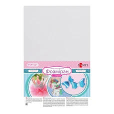 Фоаміран ЕВА білий з глітером, 200*300мм, товщина 1,7 мм, (ціна за 1арк.) 742670 Santi