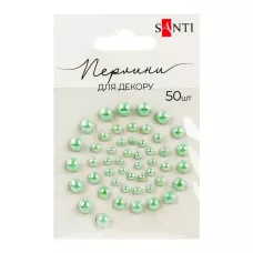 Перлини SANTI самоклеючі м'ятні, райдужні, 50 шт., 742970