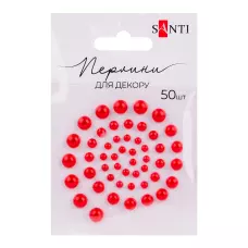 Перлини SANTI самоклеючі червоні, 50 шт., 952640
