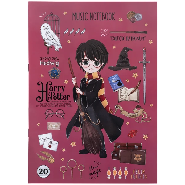 Зошит для нот А4, 20арк, Harry Potter HP24-404 Kite