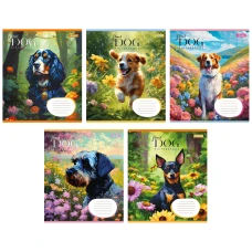 Зошит А5/12 арк коса 1В Floral dog, 766929