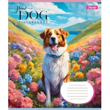 Зошит А5/12 арк коса 1В Floral dog, 766929