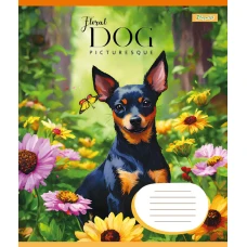 Зошит А5/12 арк коса 1В Floral dog, 766929