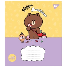 Зошит А5/12 арк коса YES Line Friends. Sweetieland, 766935