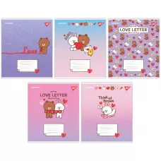 Зошит А5/12 арк кліт YES Line Friends. Love letter, 766920
