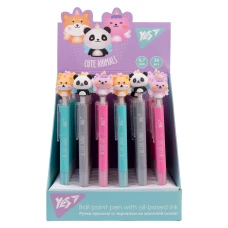 Ручка масляна YES "Cute animals" автоматична, 0,7 мм, синя, 412104