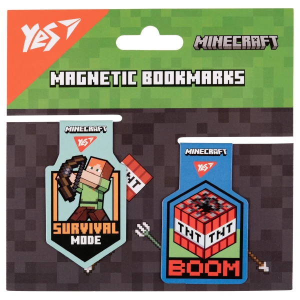 Закладки магнітні YES "Minecraft Steve", 2шт, 708103