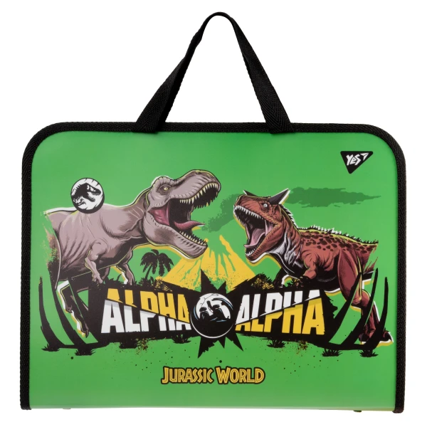 Папка-портфель YES FC на блискавці з тканинними ручками "Jurassic World" А4, 491988
