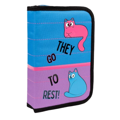 Пенал твердий 1Вересня одинарний з двома клапанами HP-04 Pink and Blue 533456