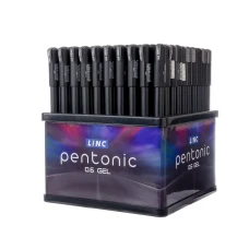Ручка гелева "Pentonic" 100 шт в дисплеї, чорна 0,6 мм LINC 411987