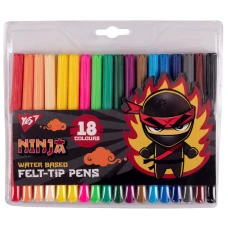 Фломастери 18 кол. Ninja, на водній основі, 650532 YES