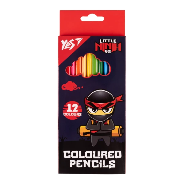 Олівці кольорові тригранні, 12 шт. Ninja синій, 290716 YES