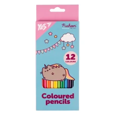 Олівці кольорові тригранні, 12 шт. Pusheen бірюзовий, 290721 YES